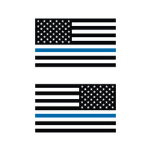 Load image into Gallery viewer, Thin Blue Line American Flag Decals (1 pair)
