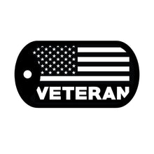 Load image into Gallery viewer, American Flag Veteran Dog Tag Decal
