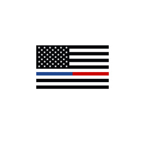 Thin Blue & Red Line American Flag Decal